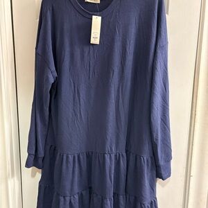 Jolie Navy Blue Tiered Dress